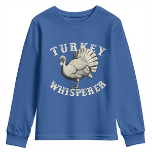 Funny Turkey Whisperer Youth Sweatshirt Thanksgiving Turkey Hunting Season TS11 Royal Blue Print Your Wear