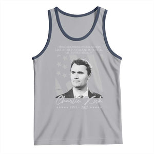 Charlie Kirk Tank Top The Greatness Of Our Nation Lies In The Power And Potential Of Its Individuals TS11 Athletic Heather Navy Print Your Wear