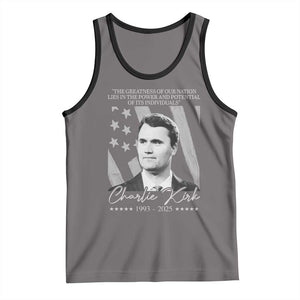 Charlie Kirk Tank Top The Greatness Of Our Nation Lies In The Power And Potential Of Its Individuals TS11 Deep Heather Black Print Your Wear