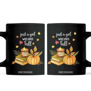 Just A Girl Who Loves Fall Coffee Mug Cozy Autumn Season TS11 Black Print Your Wear