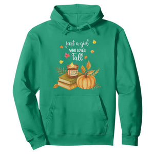 Just A Girl Who Loves Fall Hoodie Cozy Autumn Season TS11 Irish Green Print Your Wear