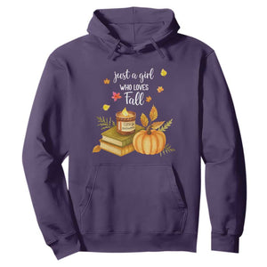 Just A Girl Who Loves Fall Hoodie Cozy Autumn Season TS11 Purple Print Your Wear