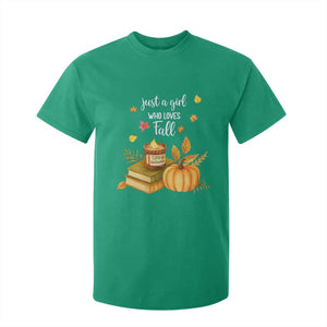 Just A Girl Who Loves Fall T Shirt For Kid Cozy Autumn Season TS11 Irish Green Print Your Wear