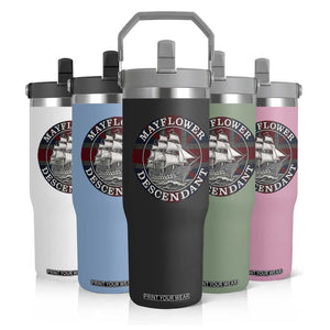 Mayflower Descendant Flip Straw Tumbler Pilgrim Fathers Thanksgiving History TS11 Print Your Wear