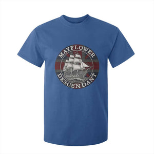 Mayflower Descendant T Shirt For Kid Pilgrim Fathers Thanksgiving History TS11 Royal Blue Print Your Wear