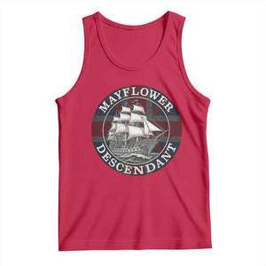 Mayflower Descendant Tank Top Pilgrim Fathers Thanksgiving History TS11 Red Print Your Wear