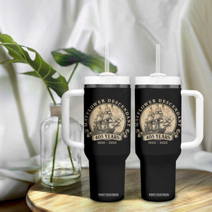 Mayflower Descendant Tumbler With Handle 405 Years Pilgrim Fathers Thanksgiving History TS11 Print Your Wear