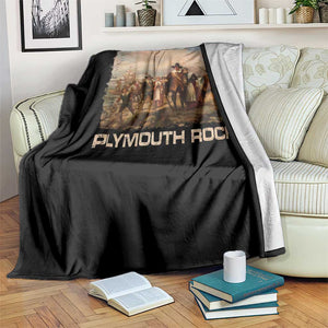 Plymouth Rock Throw Blanket Mayflower Pilgrims Thanksgiving History TS11 Print Your Wear