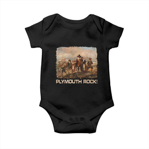 Plymouth Rock Baby Onesie Mayflower Pilgrims Thanksgiving History TS11 Black Print Your Wear