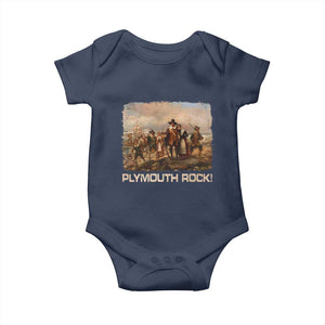 Plymouth Rock Baby Onesie Mayflower Pilgrims Thanksgiving History TS11 Navy Print Your Wear