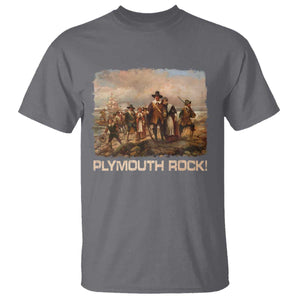 Plymouth Rock T Shirt Mayflower Pilgrims Thanksgiving History TS11 Charcoal Print Your Wear