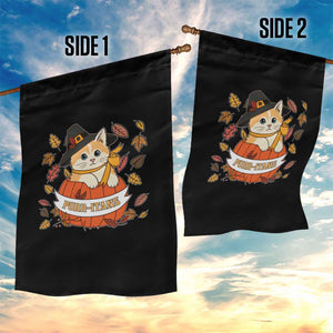 Funny Thanksgiving Cat Lover Garden Flag Purritans Pilgrim Puritans Hat TS11 Print Your Wear