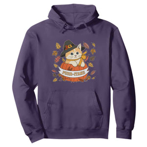 Funny Thanksgiving Cat Lover Hoodie Purritans Pilgrim Puritans Hat TS11 Purple Print Your Wear