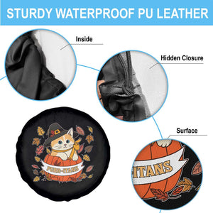 Funny Thanksgiving Cat Lover Spare Tire Cover Purritans Pilgrim Puritans Hat TS11 Print Your Wear