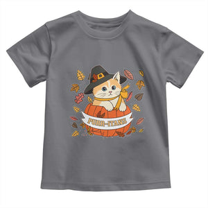 Funny Thanksgiving Cat Lover Toddler T Shirt Purritans Pilgrim Puritans Hat TS11 Charcoal Print Your Wear