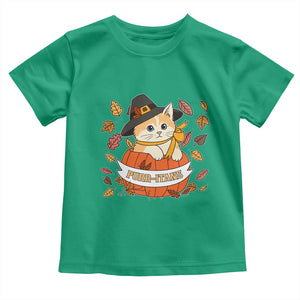 Funny Thanksgiving Cat Lover Toddler T Shirt Purritans Pilgrim Puritans Hat TS11 Irish Green Print Your Wear