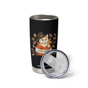Funny Thanksgiving Cat Lover Tumbler Cup Purritans Pilgrim Puritans Hat TS11 Print Your Wear