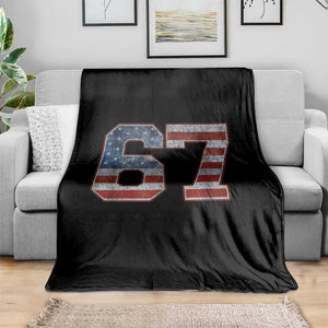 Funny Six Seven 67 Meme Vintage American Flag Throw Blanket TS11 Print Your Wear