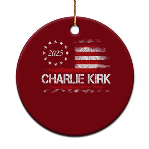 Charlie Kirk 2025 Ceramic Ornament Freedom Vintage American Flag TS11 1pc Red Print Your Wear