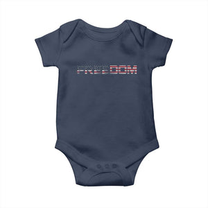 Freedom Patriotic Motivational Quote American Flag Baby Onesie TS11 Navy Print Your Wear