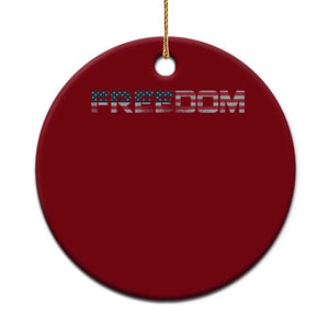 Freedom Patriotic Motivational Quote American Flag Ceramic Ornament TS11 1pc Red Print Your Wear