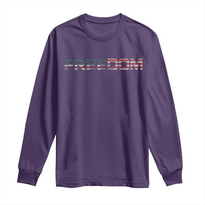 Freedom Patriotic Motivational Quote American Flag Long Sleeve Shirt TS11 Purple Print Your Wear