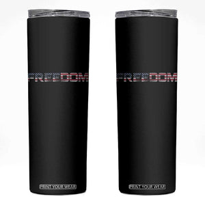 Freedom Patriotic Motivational Quote American Flag Skinny Tumbler TS11 Black Print Your Wear
