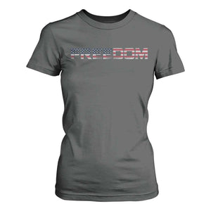 Freedom Patriotic Motivational Quote American Flag T Shirt For Women TS11 Dark Heather Print Your Wear
