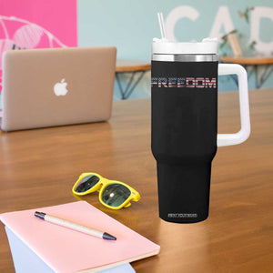 Freedom Patriotic Motivational Quote American Flag Tumbler With Handle TS11 Print Your Wear