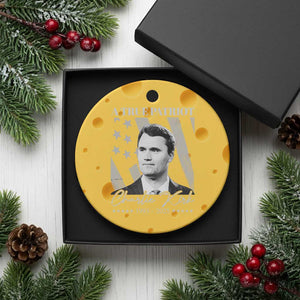 A True Patriot Charlie Kirk Ceramic Ornament Vintage American Flag TS11 1pc Yellow Cheese Print Your Wear