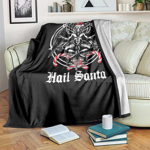 Hail Santa Gothic Christmas Throw Blanket Baphomet Gothmas Pentagram TS11 Print Your Wear