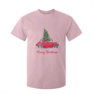 Merry Christmas T Shirt For Kid Vintage Xmas Tree Car TS11 Light Pink Print Your Wear