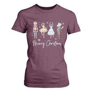 Merry Christmas Nutcracker Ballerina Mouseking T Shirt For Women TS11 Maroon Print Your Wear