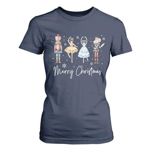 Merry Christmas Nutcracker Ballerina Mouseking T Shirt For Women TS11 Navy Print Your Wear