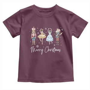 Merry Christmas Nutcracker Ballerina Mouseking Toddler T Shirt TS11 Maroon Print Your Wear