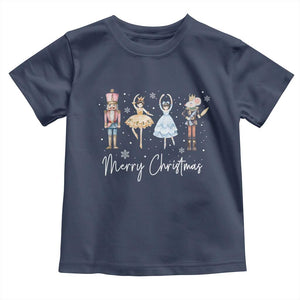 Merry Christmas Nutcracker Ballerina Mouseking Toddler T Shirt TS11 Navy Print Your Wear