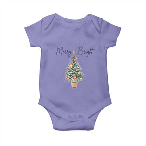 Christmas Baby Onesie Merry And Bright Retro Xmas Tree TS11 Violet Print Your Wear