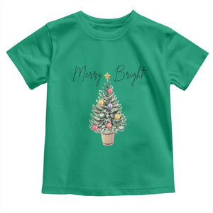 Christmas Baby Shirt Merry And Bright Retro Xmas Tree TS11 Irish Green Print Your Wear