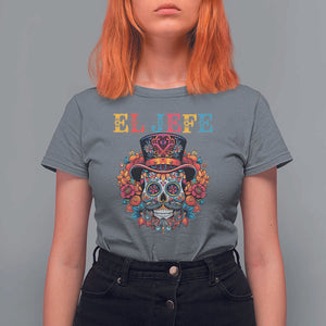 Day Of The Dead T Shirt For Women El Jefe Sugar Skull Mexican Boss Spanish Dia De Los Muertos TS11 Charcoal Print Your Wear