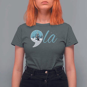 Funny Harris Christmas T Shirt For Women Comma La Kamala Snowglobe Black Cat Xmas TS11 Dark Heather Print Your Wear