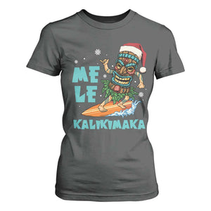 Christmas In Hawaii T Shirt For Women Mele Kalikimaka Santa Tiki Surfing Kakau Tattoo TS11 Dark Heather Print Your Wear