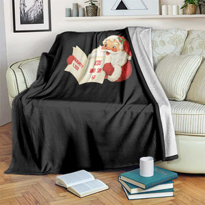 Funny 67 Christmas Santa Throw Blanket Naughty List Kids Who Say Six Seven Meme TS11 Print Your Wear