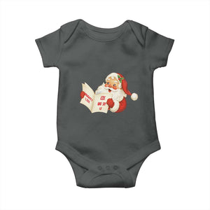 Funny 67 Christmas Santa Baby Onesie Naughty List Kids Who Say Six Seven Meme TS11 Dark Heather Print Your Wear