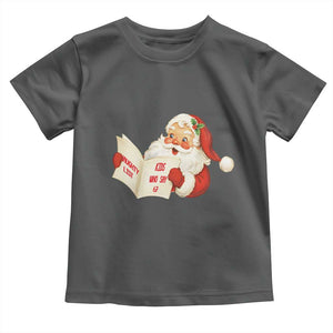 Funny 67 Christmas Santa Toddler T Shirt Naughty List Kids Who Say Six Seven Meme TS11 Dark Heather Print Your Wear