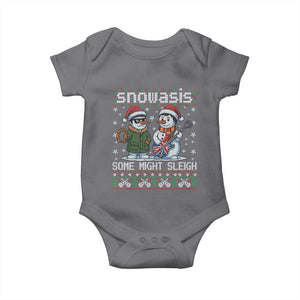 Snowasis Some Might Sleigh Baby Onesie Funny Christmas Snowmen Rock Band Parody TS11 Charcoal Print Your Wear