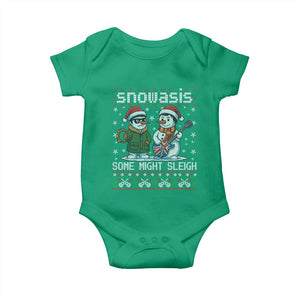 Snowasis Some Might Sleigh Baby Onesie Funny Christmas Snowmen Rock Band Parody TS11 Irish Green Print Your Wear