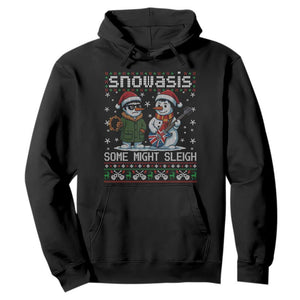 Snowasis Some Might Sleigh Hoodie Funny Christmas Snowmen Rock Band Parody TS11 Black Print Your Wear