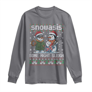 Snowasis Some Might Sleigh Long Sleeve Shirt Funny Christmas Snowmen Rock Band Parody TS11 Charcoal Print Your Wear