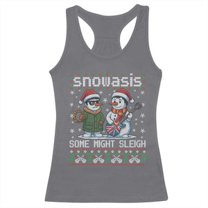 Snowasis Some Might Sleigh Racerback Tank Top Funny Christmas Snowmen Rock Band Parody TS11 Charcoal Print Your Wear