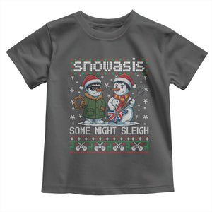 Snowasis Some Might Sleigh Toddler T Shirt Funny Christmas Snowmen Rock Band Parody TS11 Dark Heather Print Your Wear